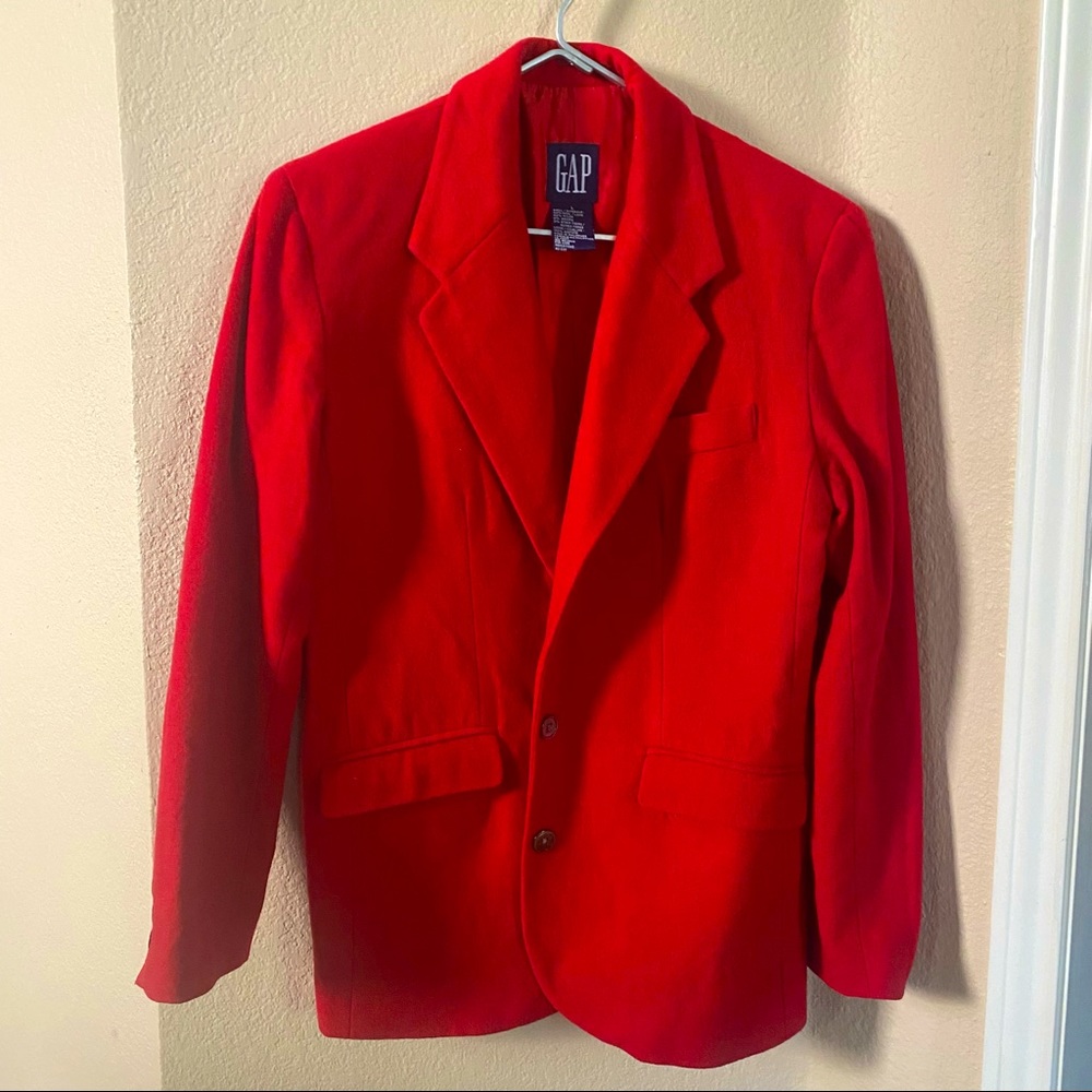 GAP Vintage Red Wool Blazer Jacket/Coat Size Large - Picture 1 of 4